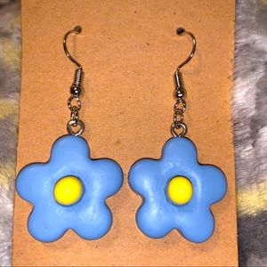 Blue & Yellow Flower Earrings